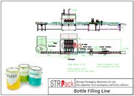 Βιομηχανική αυτόματη υγρή γεμίζοντας γραμμή με τη μηχανή πλήρωσης εμβόλων και το αυτόματο μπουκάλι Labeler